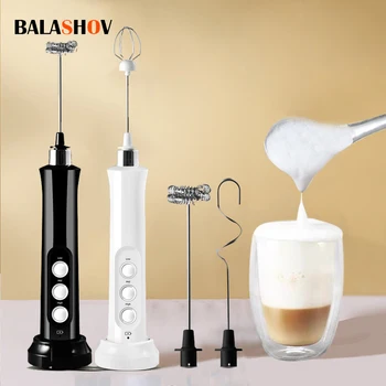 3 In 1 휴대용 충전식 전기 우유 Frother Foam Maker 핸드 헬드 Foamer 고속 음료 믹서 커피 Frothing Wand