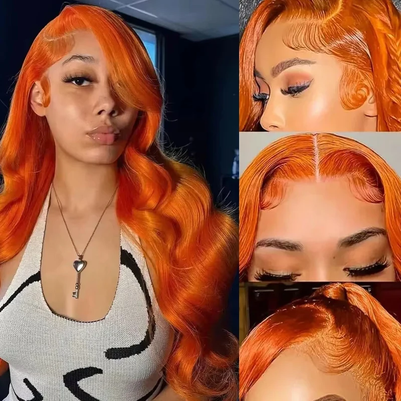 Orange Ginger Body Wave Wig - 180 Density