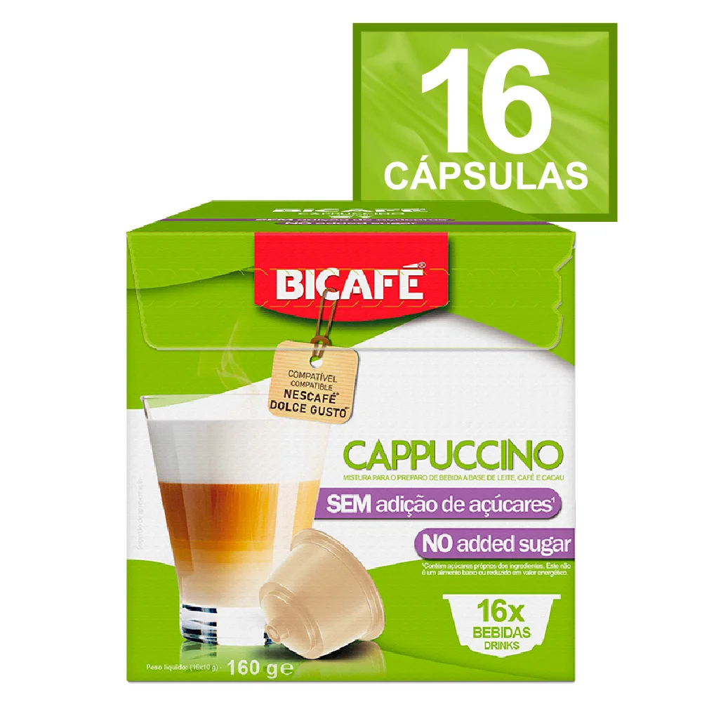 Cápsula De Cappuccino Sem Açúcar Bicafé  P/ Maq. Dolce Gusto*