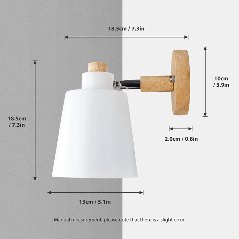 PHYVAL Nordic Wall Lamp Light Fixture with Switch for Corridor Bedside Living Room EU/US Plug Sconce Iron E27 Macaroon Lighting