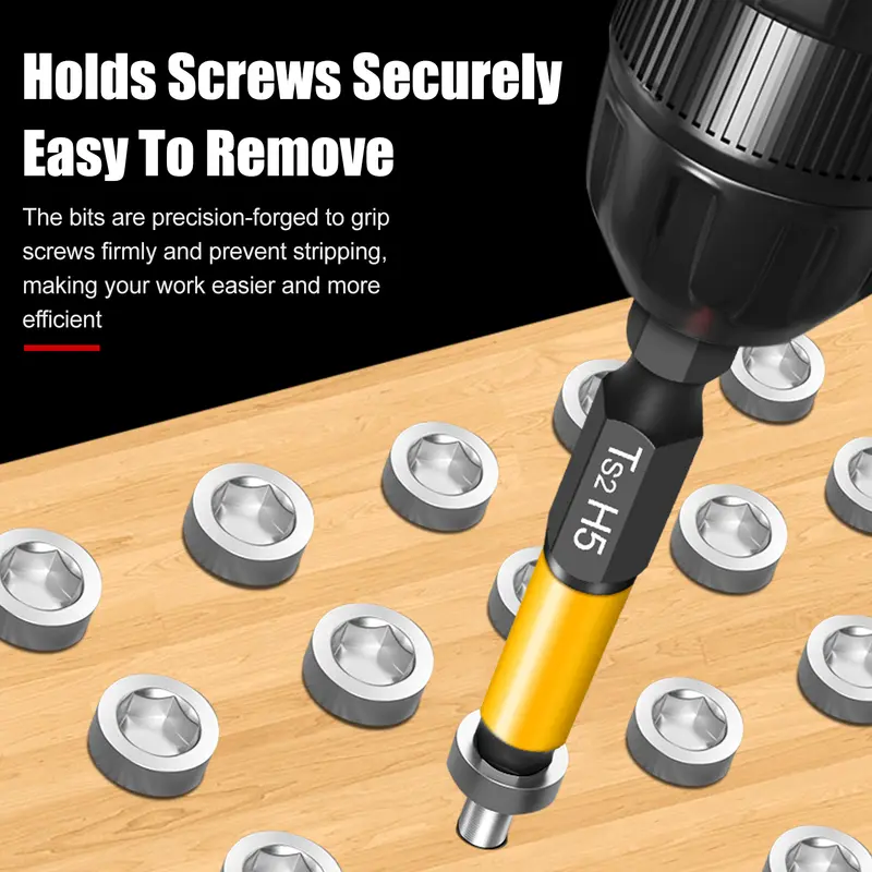 Allen Wrench Drill Bit Hex Driver Bits Set 50/100/150mm H1.5-H10mm with Magnetic Grip and Slip Design for Secure Screw Holding - Image 4