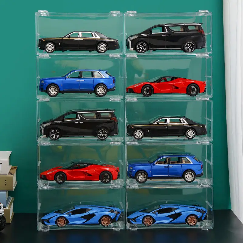 Displaybox geschikt voor model 76240, beschermende, stofdichte vitrine, transparante vitrine opbergdoos (alleen displaybox) (geschilderde achtergrond (3 mm dik