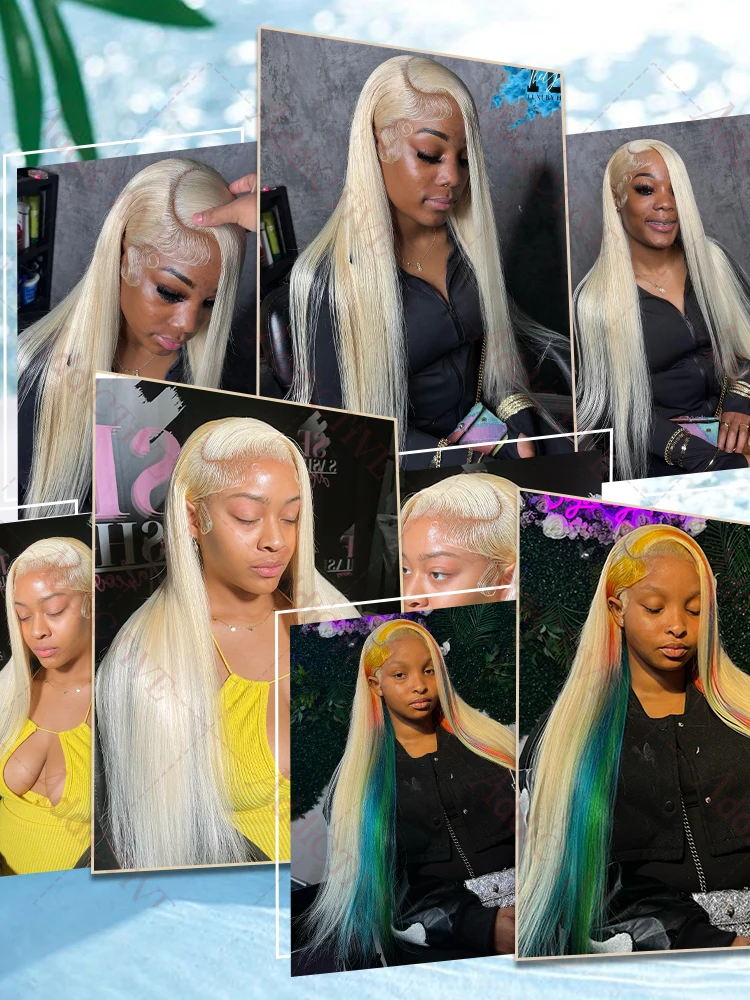 Honey Blonde 613 HD 200% 13X6 Straight Lace Front Human Hair Wigs 40 Inches 13X4 Lace Frontal Wigs