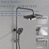 Smesiteli Gun Gray Brass Thermostat Shower System Sets Diverter Valve Kit Mixer Tap Hand Held Head Wall Spout Bathroom Faucet 3