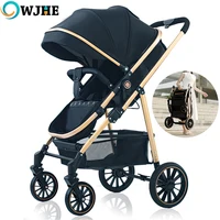 Poussette légère OWJHE pour bébé, poussette à quatre roues, poussette de voyage, poussette pliable haute, poussette tout-terrain 1
