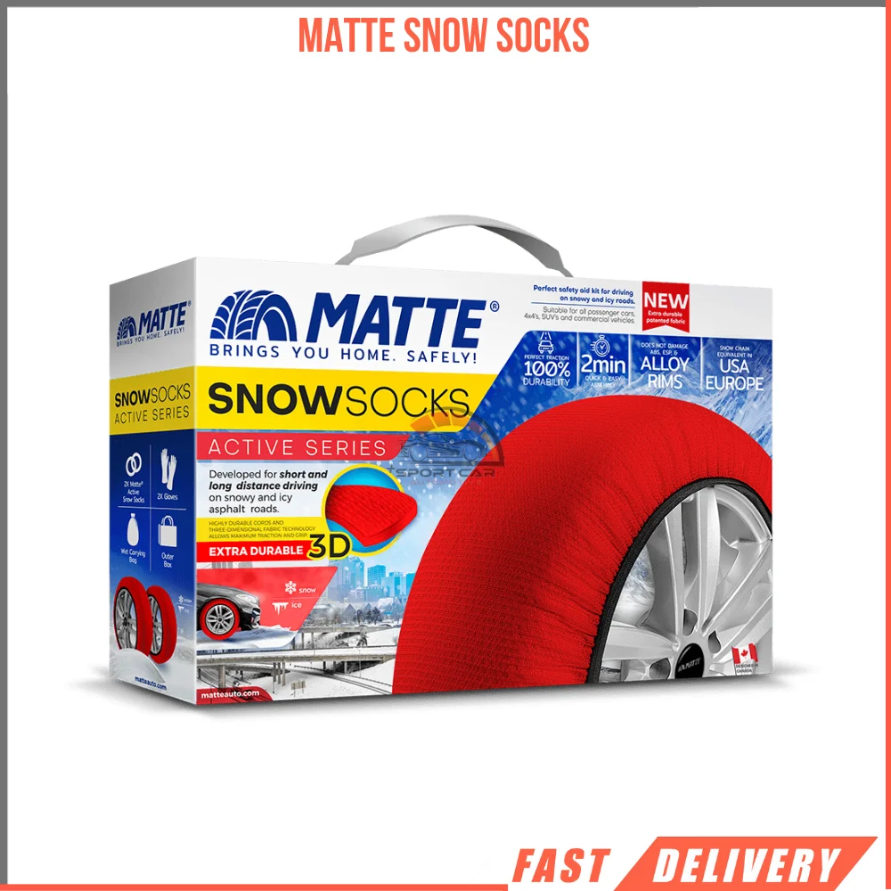 MATTE Winter Car Tire Snow Socks-Active Series For Winter Easy Grip  (Textile Snow Chain-For Safe Driving On Snowy And Icy Road)