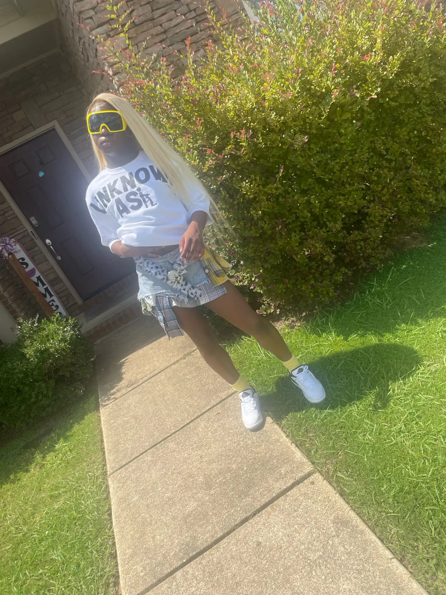 Asymmetrical Y2K Denim Skirt, customer photo