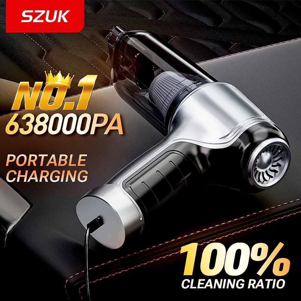 SZUK 638000PA Car Vacuum Cleaner Portable Handheld Wireless Strong Suction Car Cleaner Cleaning Machine Mini Vacuum