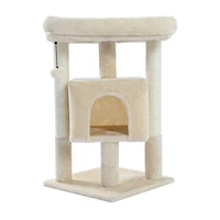 H72cm Pet Cat Tree Condo: Three-Layer Climbing Tower with Perch, Ball, and Scratching Post