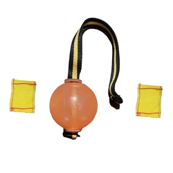 Magnetic Dog Training Ball with Rope - Soft Orange/Blue Design (B)