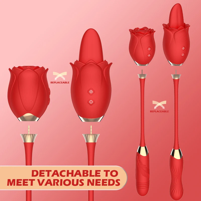 OEM Manufacturer for  3 in 1 Detachable Rose Toy Vibrator for Women G Spot Vibrator Clitoral Stimulator Tongue Licking Thrusting Adult Sex Toy Ac67700a84a8e4e73937df7263200e724D