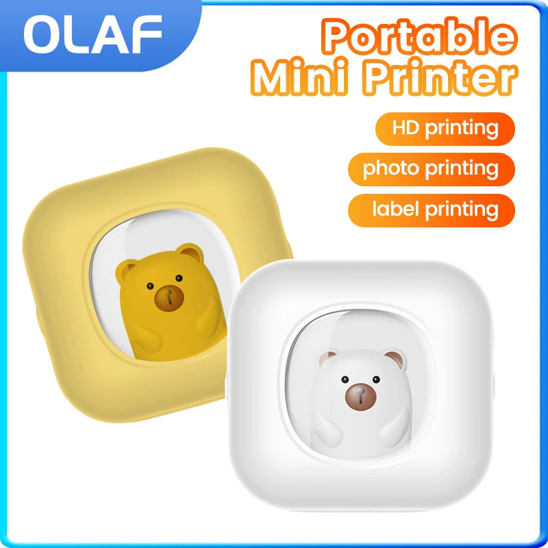 Mini Printer Portable Thermal Self-adhesive Label Sticker Printer Wireless Bluetooth Photo Printing For Cell Phone Inkless Print