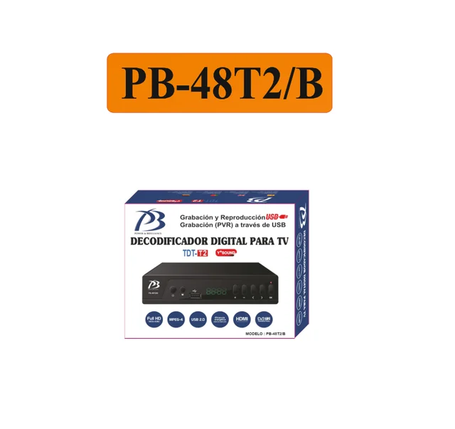 PB - Receptor-Grabador TDT-T2 con Mando a distancia USB 2.0 HDMI