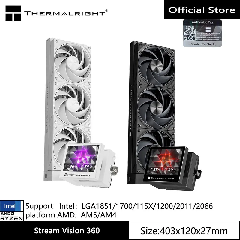 Thermalright STREAM VISION 360 360mm水冷 Amazon.com: Thermalright Stream Vision 360 Black-360mm AIO