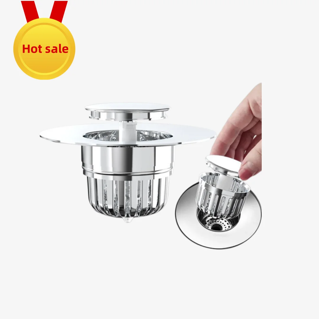 

Kitchen Sink Drain Stopper Anti-clogging Quick Drainage Large Basket Universal Stainless Steel Tub Strainer Filter Hair Catcher