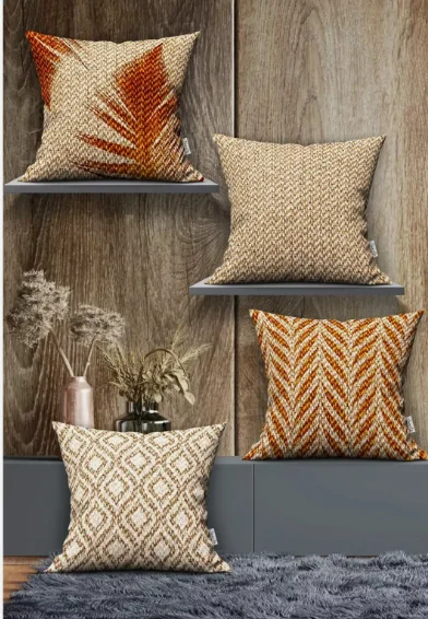 Set of 4 Babyface Throw Pillow Case with Double-Sided Hidden Zipper