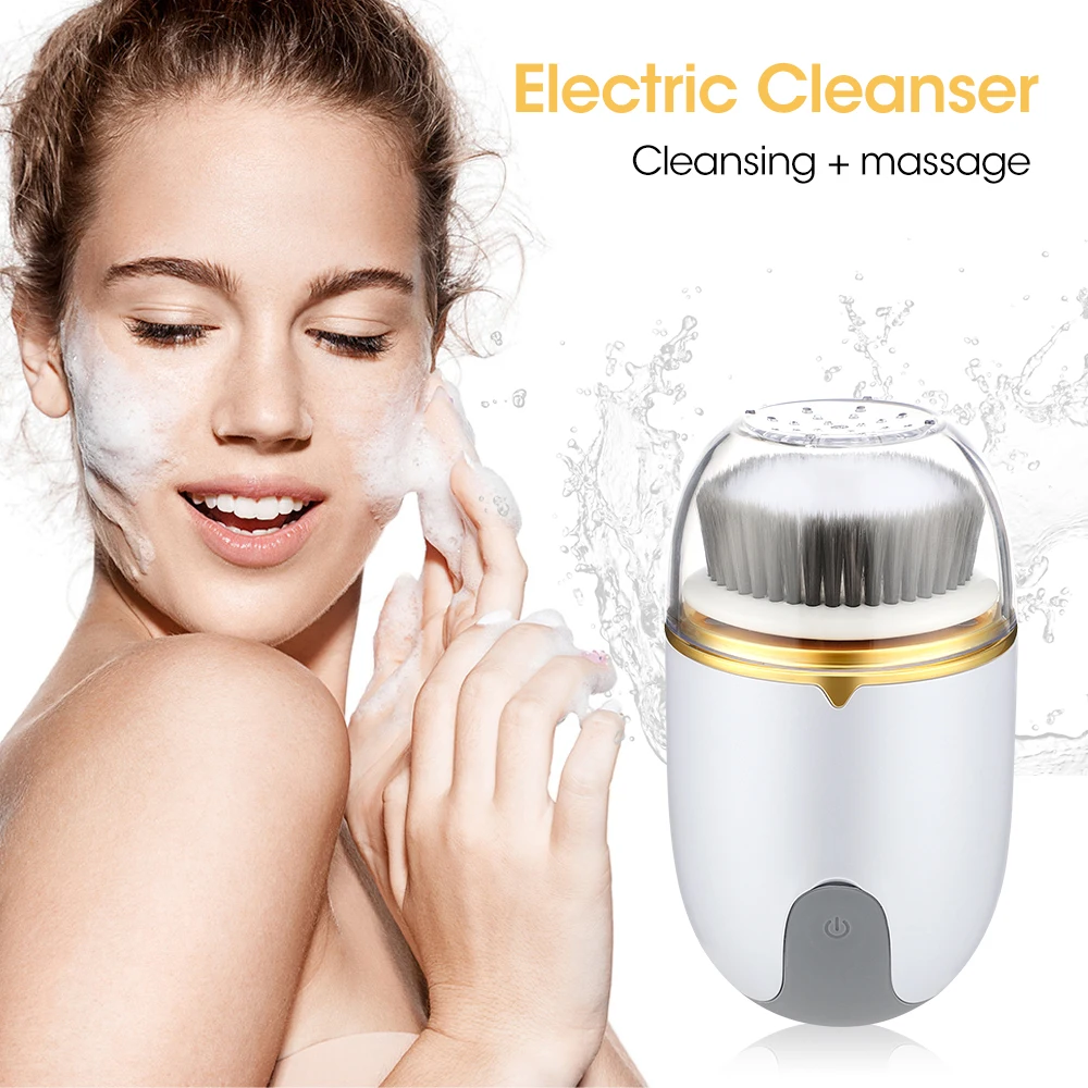 3 In 1 Facial Cleanser Brush Electric Cleansing Face Brush 360 Rotate