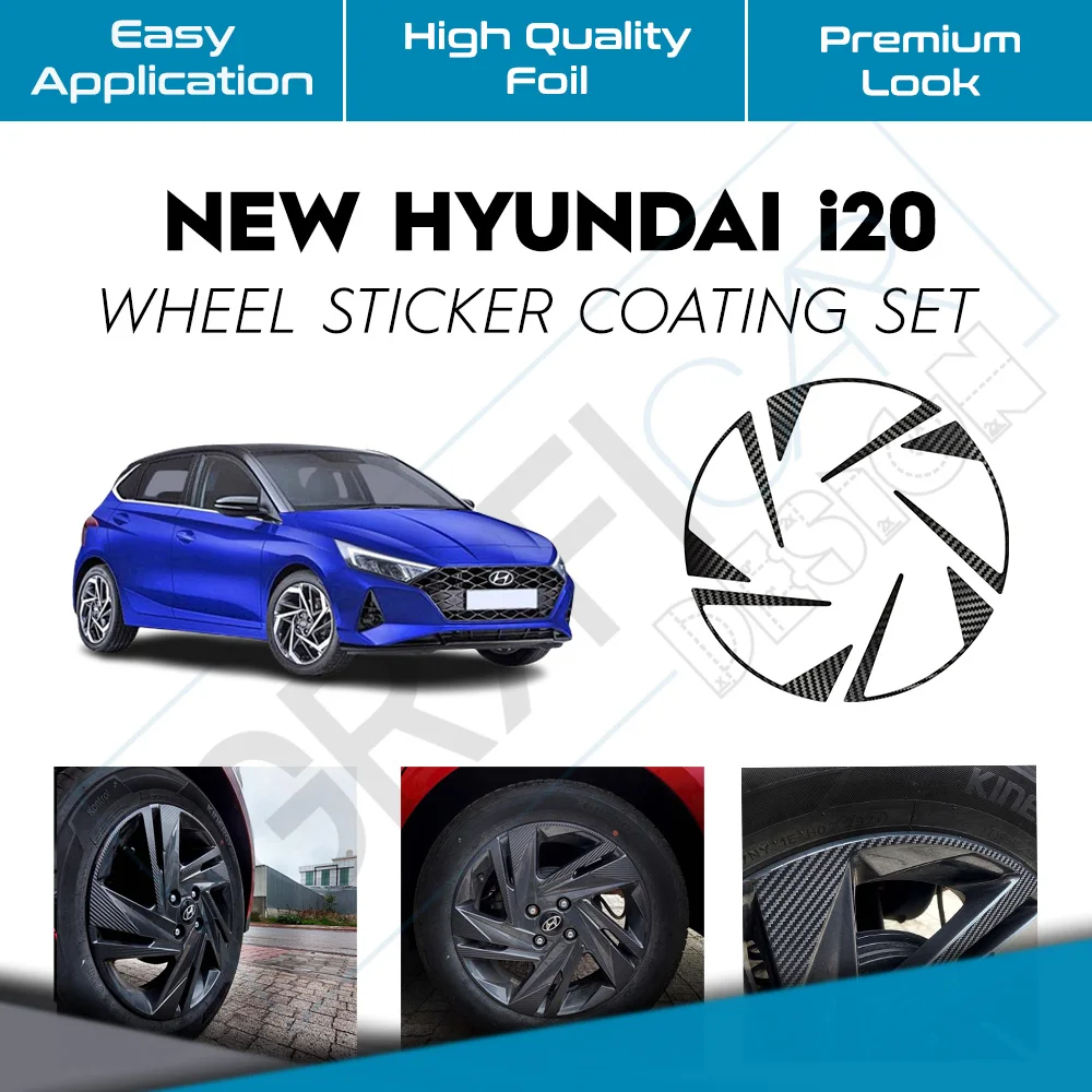 

Hyundai i20 Rim Coating Sticker High Quality Vinyl Foil Long Lasting Aesthetic Appearance Easy Application Waterproof