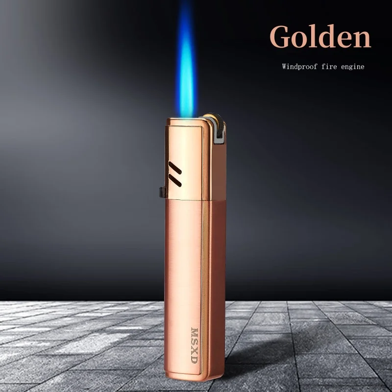 

New Inflatable Grinding Wheel Direct Charge Lighter Metal Windproof Blue Flame Lighter Small and Exquisite Men's Gift