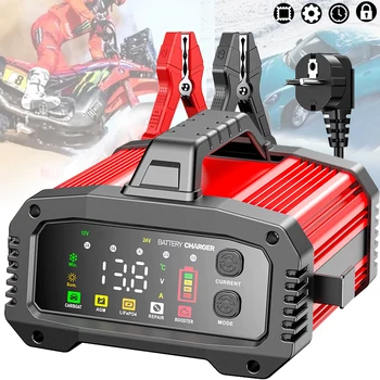 Caricabatteria per auto intelligente portatile 25A/15A per riparazione impulsi per auto con batteria al litio ferro al piombo 12V-24V