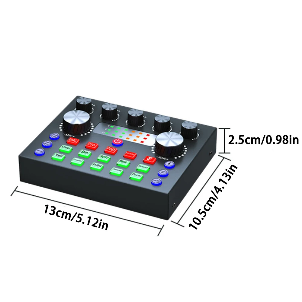 V8S Audio Mixer with Voice changer,Podcast Mixer,Sound Card for Phone Gaming Karaoke Studio Live Streaming Podcast