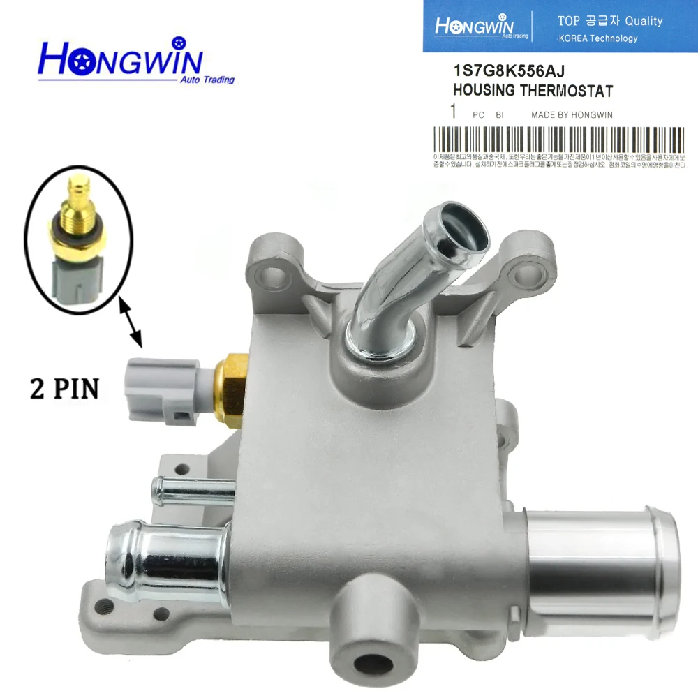Water Outlet Engine Coolant Thermostat Housing With Sensor For Mazda 3 5 7 LF01-1517Z-Z14-CN,LF01-1517Z,1S7G8K556AJ, 1S7G8K556AJ Engine Coolant Thermostat Thermostat Housing Cover