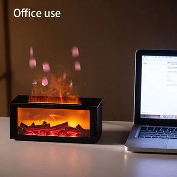 2025 Aromatherapy Essential Oil Diffuser Ultrasonic Humidifier for Home Cool Mist Electronics Night Light realistic flame fogger 1