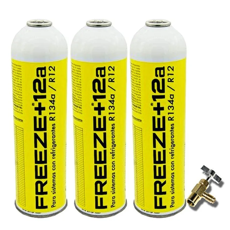3 Bottles Eco-gas refrigerant Freeze + 12a 420Gr + organic valve substitute  R12, R134A - AliExpress