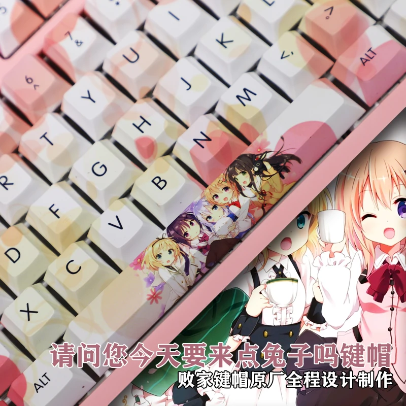 

108 Keys Two-dimensional anime Keyboard Keycap Cute rabbit girl Cherry height PBT MX Switch For mechanical keyboard Keycaps