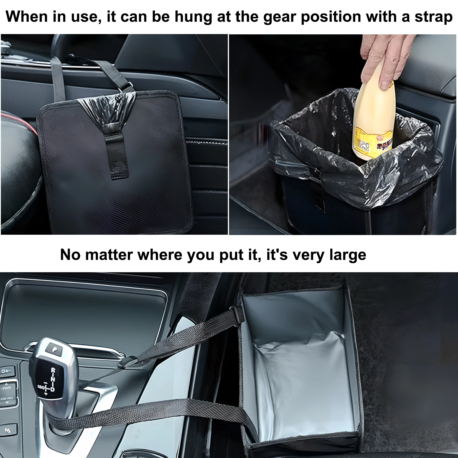 Foldable Car Trash Can & Leakproof Car Can, Portable And Hangable On The Back Of The Seat, Hanging Trash Bag Can Waterproof