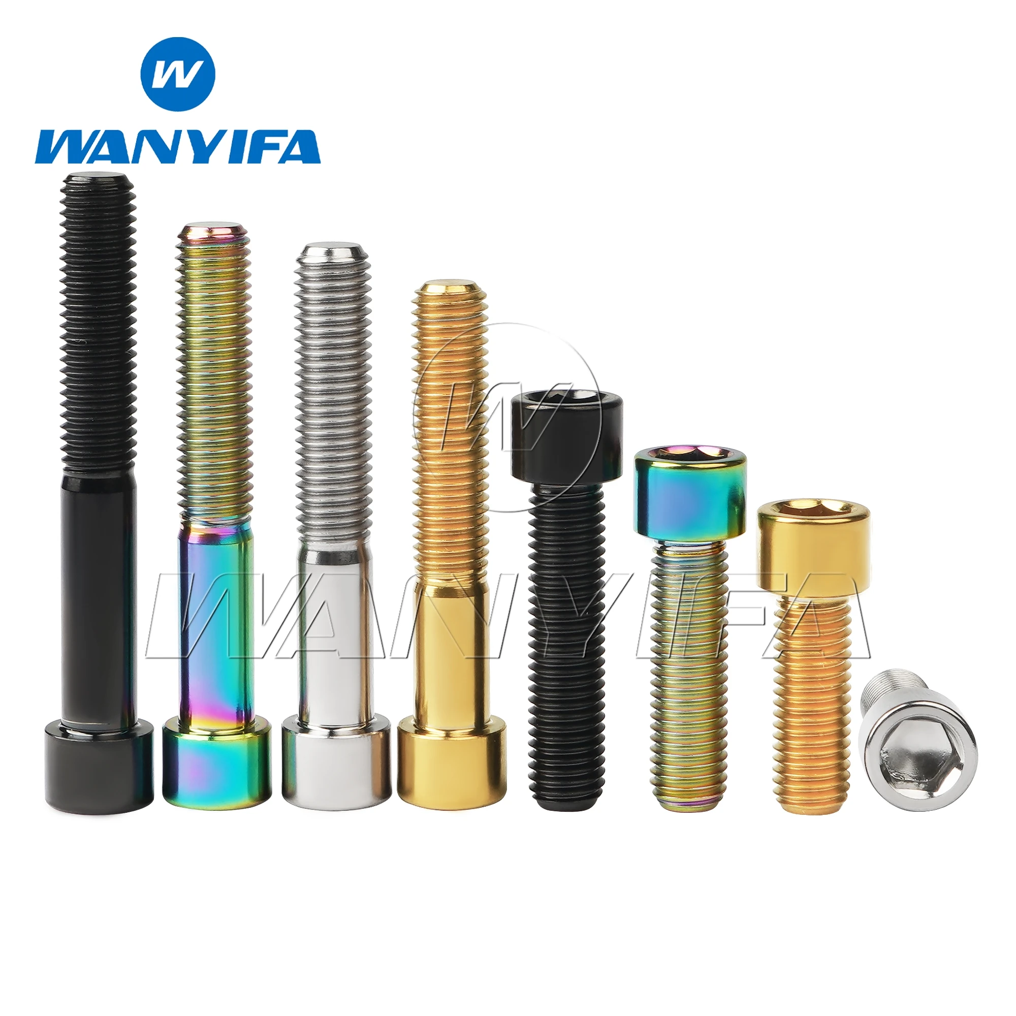 Titanium Bolts Wanyifa Titanium M7x20-50mm Bolt Cylindrical Columniform Head Screws 6AL-4V GRADE 5