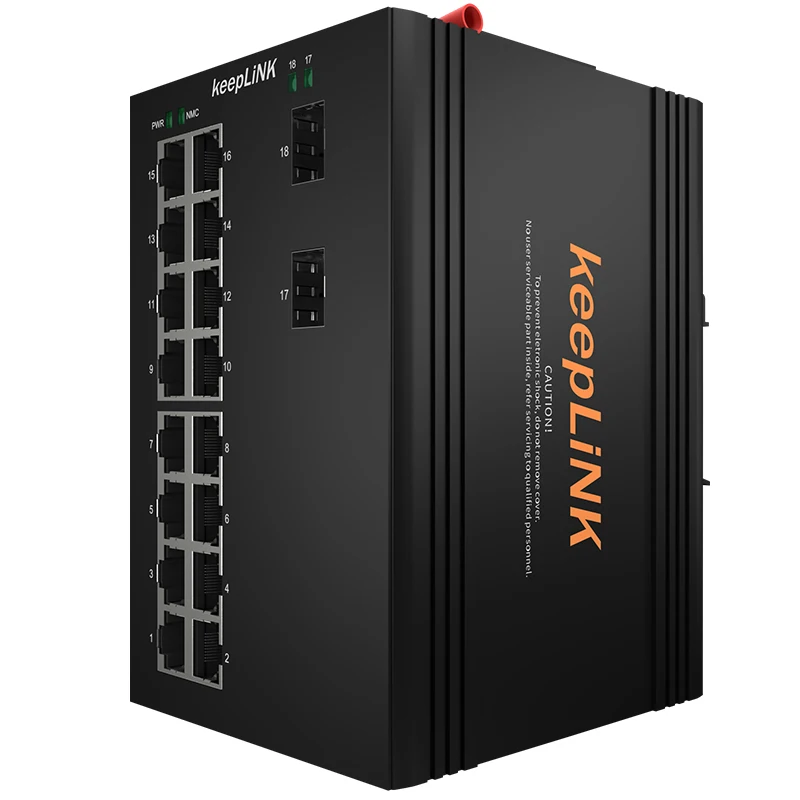 

Industrial 16-Port 10/100/1000Mbps + 2-Port Gigabit SFP Slots L2 Managed DIN-Rail IP40 IEEE802.3af/at PoE Ethernet Switch