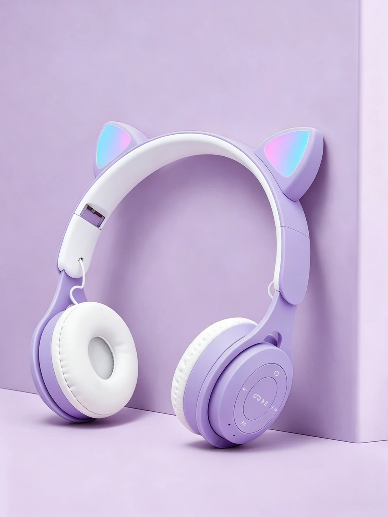 Cuffie a forma di orecchie di gatto con tecnologia wireless, effetto di illuminazione RGB, BT 5.0 con bassa latenza, batteria a lunga durata, come regalo. - Image 2