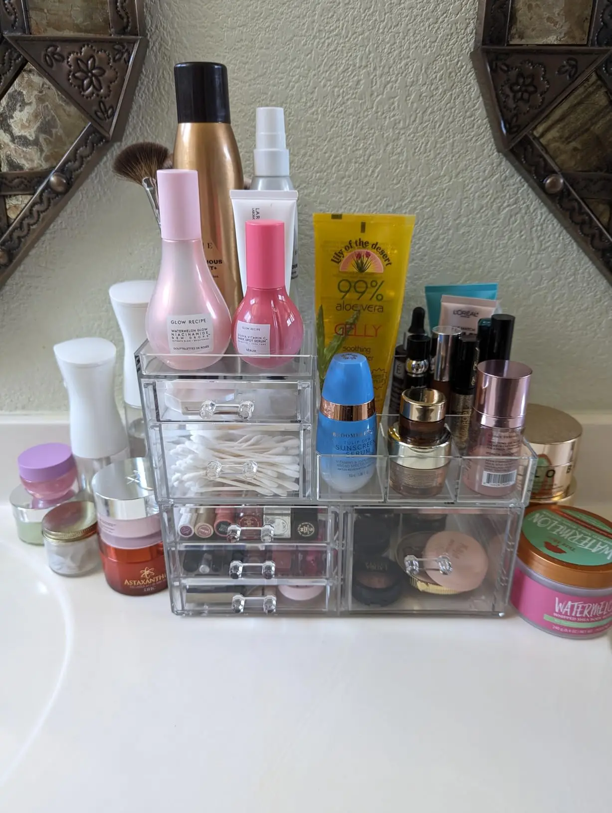 2 - Pack Clear Acrylic Makeup Storage Organizer. Each with 6 Stackable Drawers. Ideal Cute Desk Organizer for Vanity, Jewelry 6