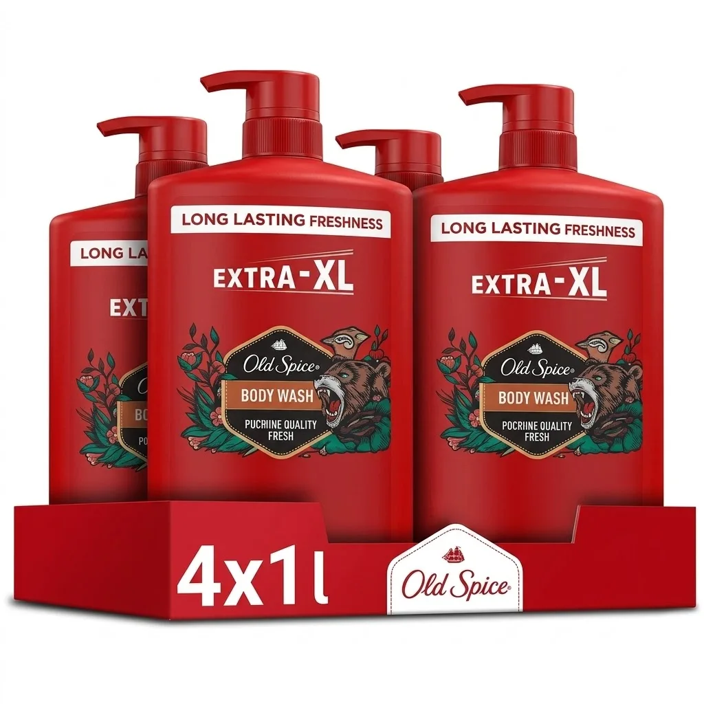 Old Spice Żel pod prysznic pompka 3w1 Bearglove 4x1L z Polski za $26.86 / ~101zł