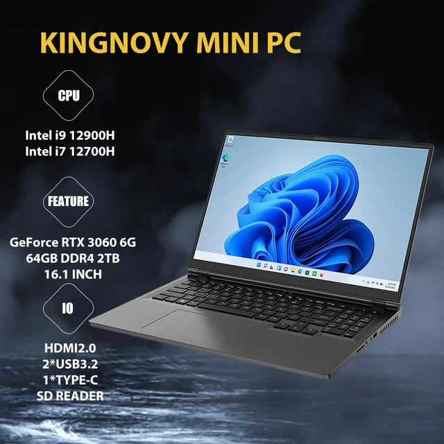 KingnovyPC 16 Inch Big Screen Gaming Laptop Windows 11 Pro, Intel i9 12900H  i7 12700H GeForce RTX 3060 6G IPS Notebook Gamer PC - AliExpress