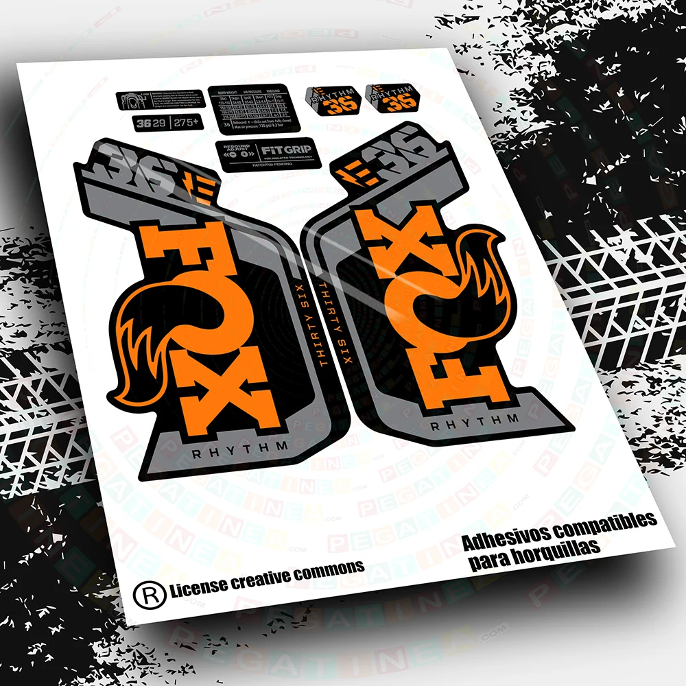 Fox 36 Rhythm E-Bike 2023 Bicolore Wp570 Accessori Ciclismo Vinile Mtb Bike Stickers