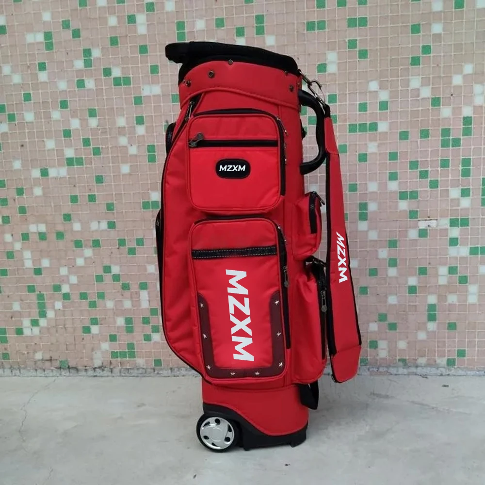 

2024 Golf Caddy Bag with Divider System Basic Color PU Golf Bag Ultra-light Many Zippered Compartments Men's Golf Club Bag