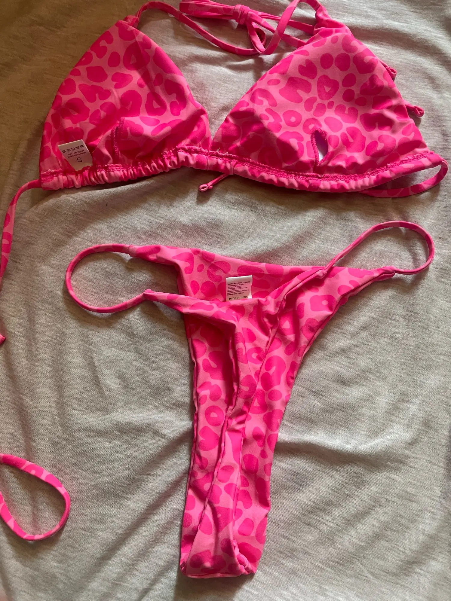 Print Sexy Bikini Sets Halter Lace-up Tops Thongs Beach Style Bathing Suit Y2k Swimsuits Women Beachwear Купальник Женский 2025 photo review