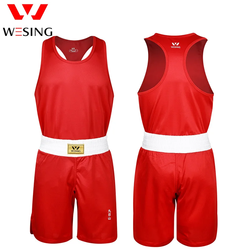 Wesing Boxing Suit for Men Women Training Breathable Quick Dry Boxing Uniform for Competition Jerseys Shorts sports apparel,mens t shirt