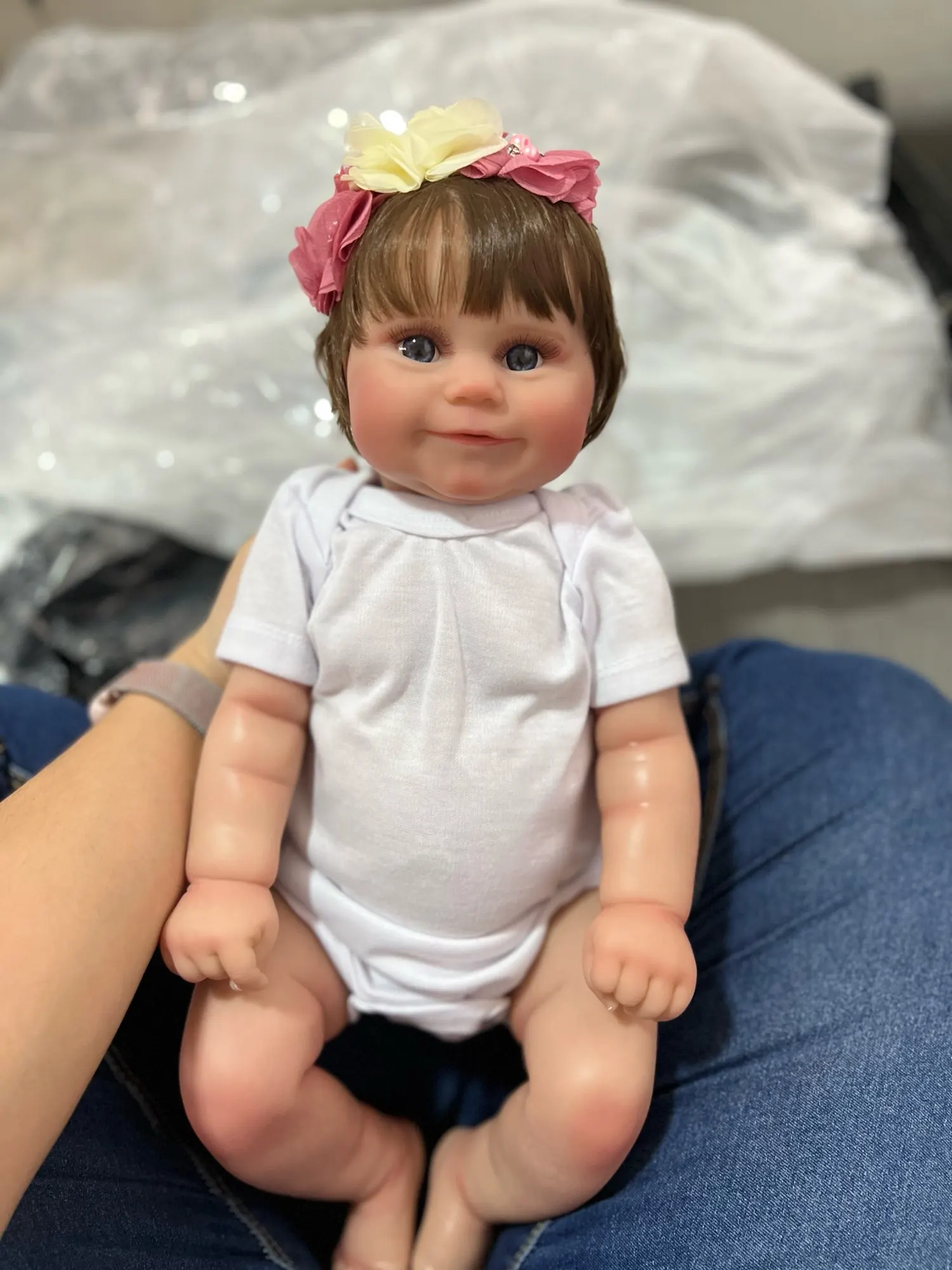 50CM Full Vinyl Body Girl Waterproof Reborn Doll Maddie Hand-Detailed Painted with Visible Veins Lifelike 3D Skin Tone Toy Gift photo review