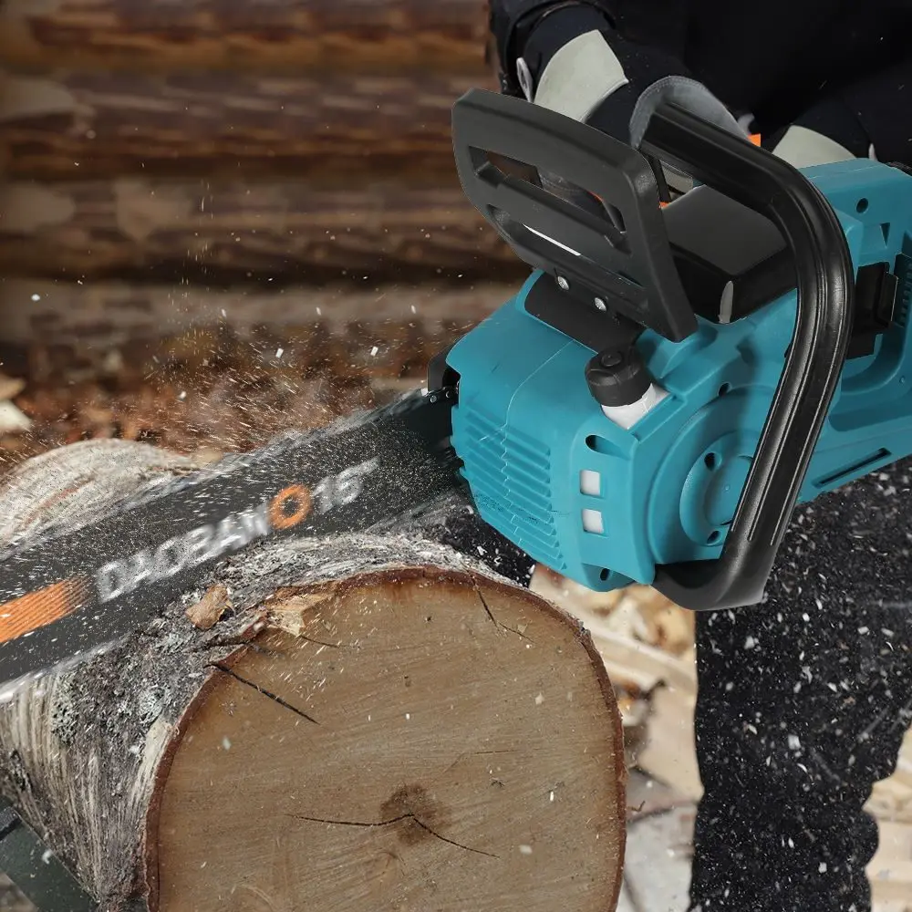 16-Zoll bürstenlose elektrische Kettensäge mit automatischer Ölschmierung, kabellose elektrische Säge, Garten- und Holzbearbeitungs-Schneidwerkzeug für Makita-Akku – Detail 3