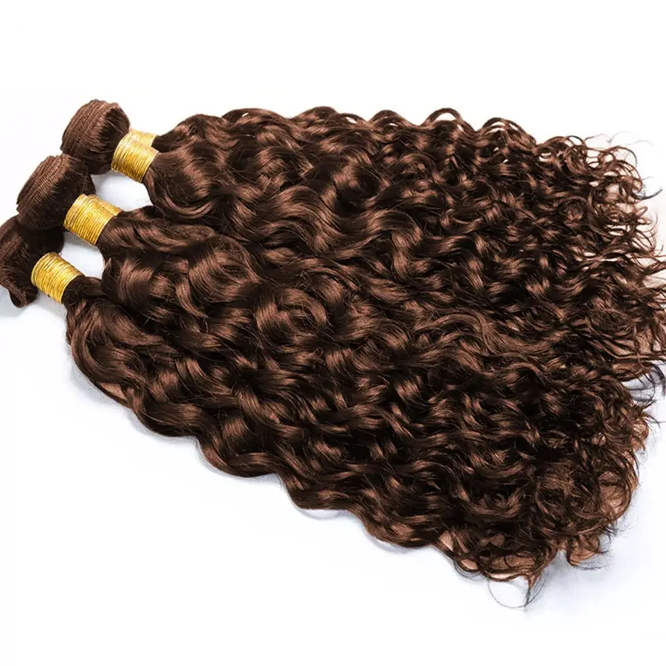 Brown Bundles Human Hair #4 Deep Wave Bundles Chocolate Deep Wave Bundles Brazilian Virgin Deep Wave Hair Weaves Human Hair - 3