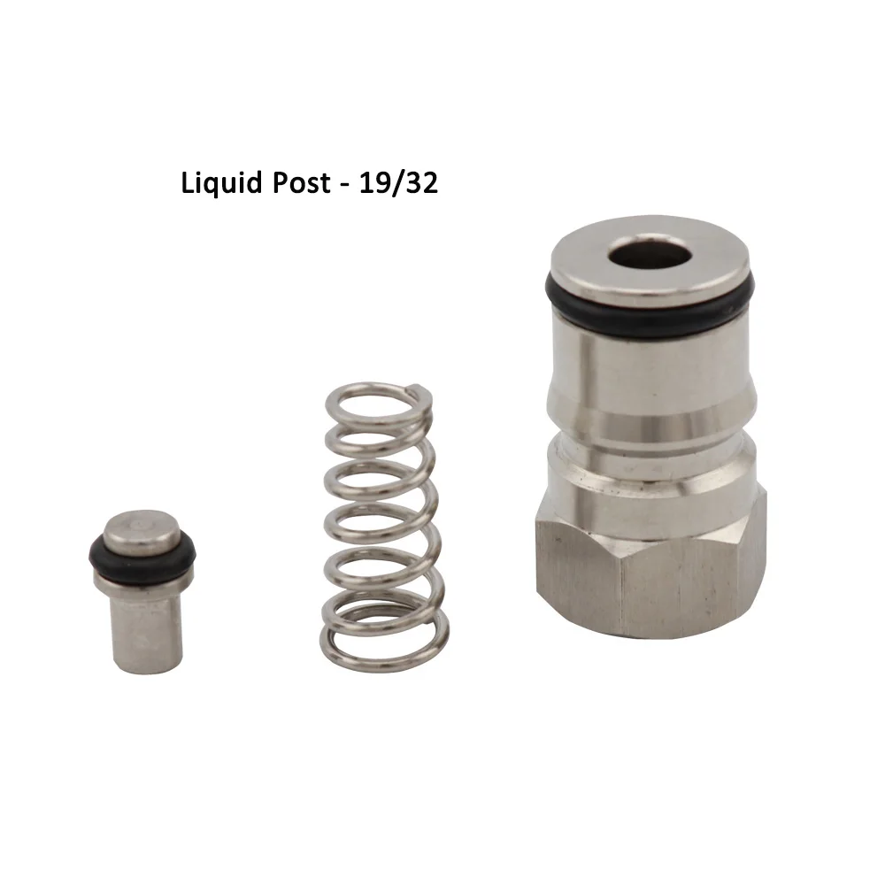 Beer keg connector Cornelius Type Keg Ball Lock Post & Poppet Female Thread Gas Liquid Post 19/32"-18 & 9/16"-18