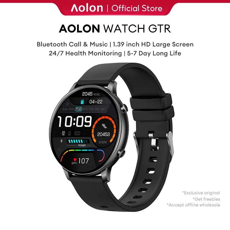 Aolon GTR Smart Watch 1.39Inch HD Bluetooth Call Sport Fitness Tracker Calorie Calculation Waterproof Smartwatch For Men Women 1