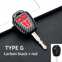 Premium ABS Carbon Remote Car Key Shell Case - Sleek and Durable Design (3 BTN Carbon red)