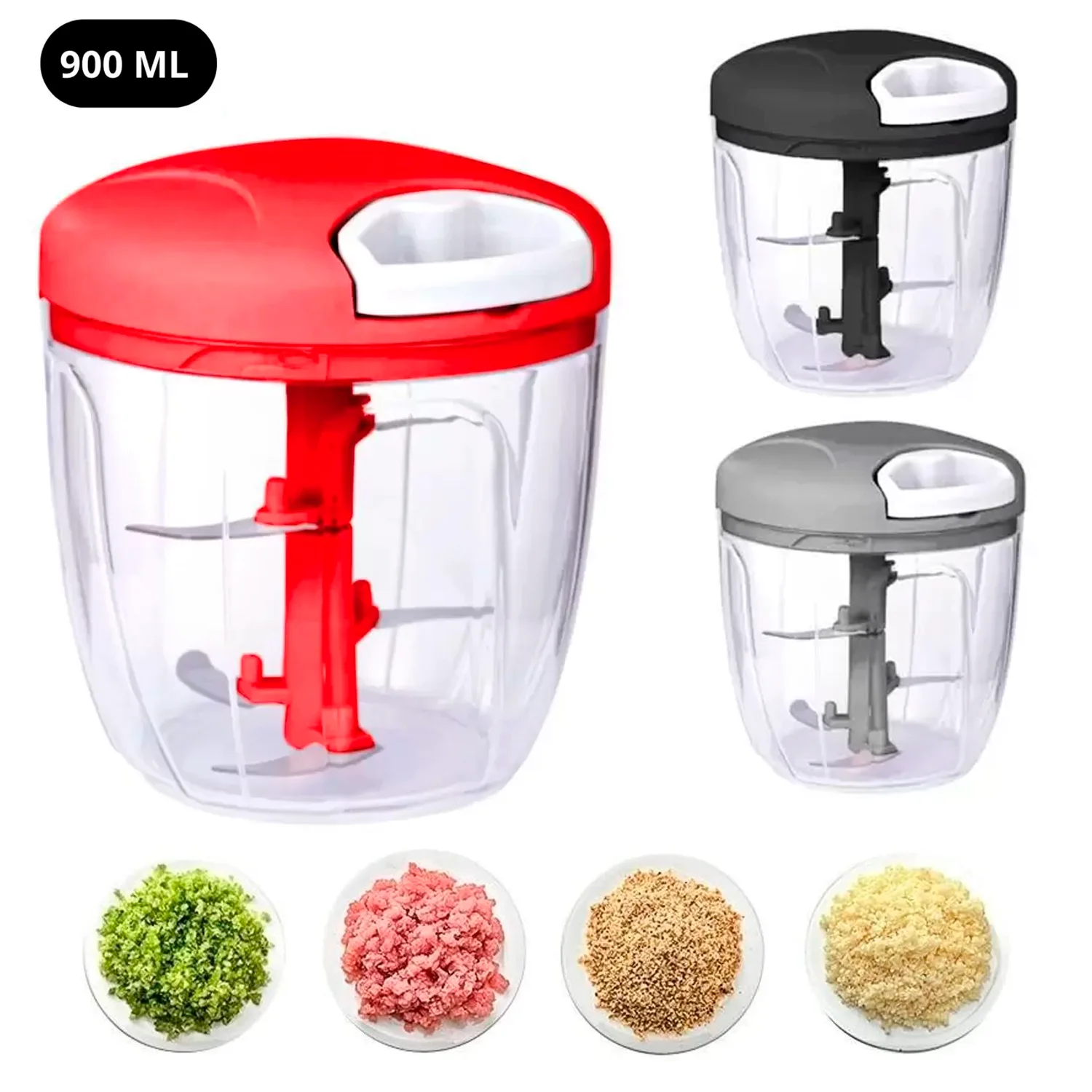 Large Manual Food Shredder 900ml 5blade Cordine Chipper Vegetable Sler