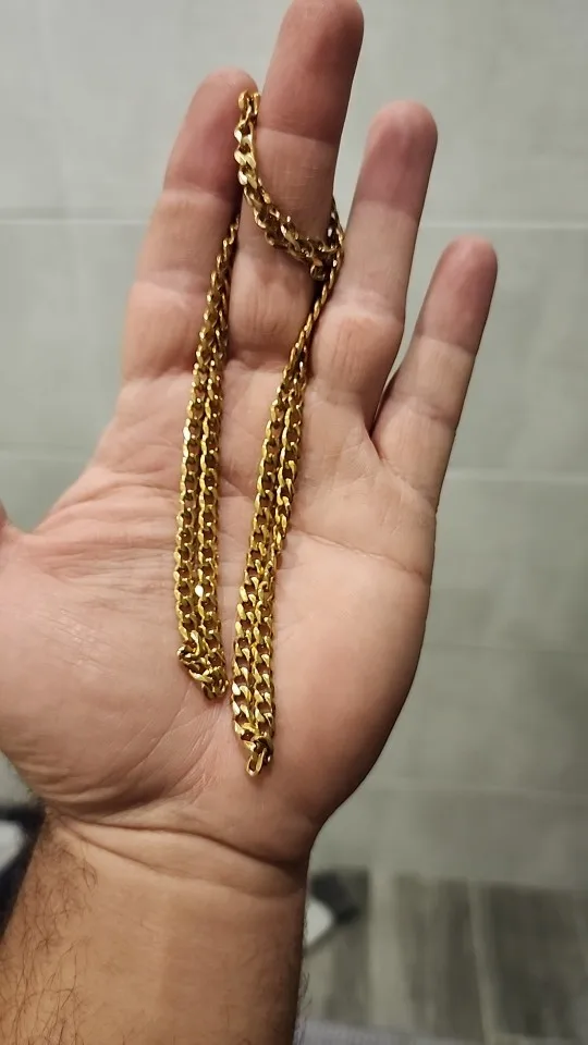 Corrente cubana Vnox unisex, aço inoxidável photo review