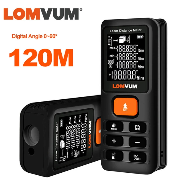 LOMVUM-cinta métrica Trena, regla láser, telémetros, medidor de distancia  Digital, buscador de rango, 50m, 120m - AliExpress