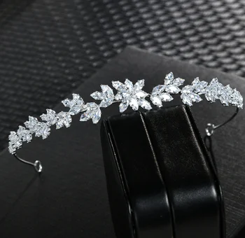 Fascia da sposa accessori per gioielli per capelli da sposa di lusso Zirconia sposa diademi corone donna fascia per capelli Prom Birthda Party copricapo